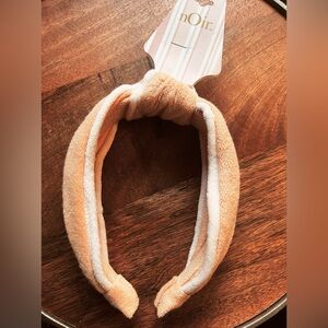Noir Headband Peach Orange Knot Tie Terry Cloth Super Cute